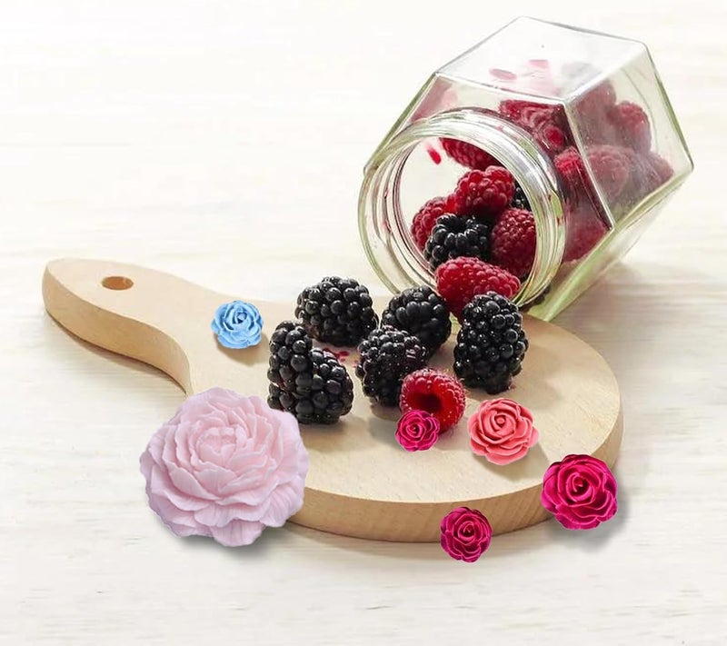 Nimozekd 3PCS Rose & Peony Flowers Silicone molds Cake Chocolate Mold Peony Flower Candle Molds with Large-Eye Wicking Needle Candlewick etc Wedding Cake Decorating Tools Fondant Sugarcraft Cake Mold - Image 4